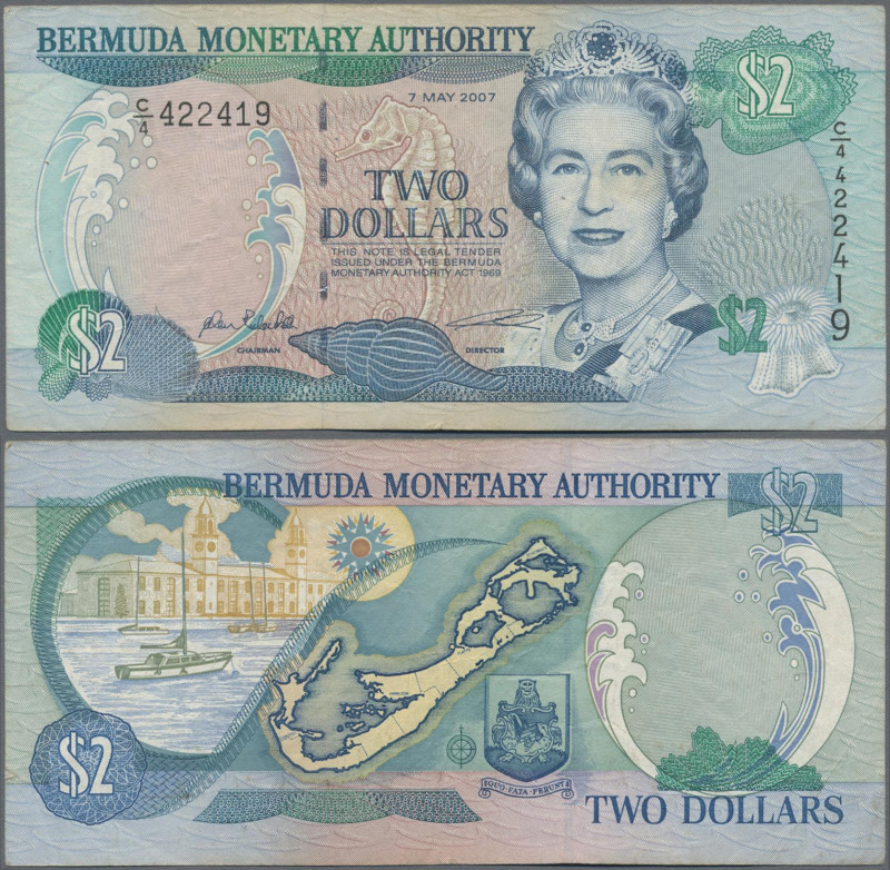 Bermuda: Bermuda Monetary Authority 2 Dollars 2007, P.50b, rare issue of a moder...