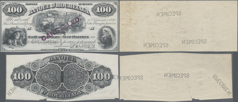 Canada: Banque d' Hochelaga, Province de Quebec 100 Dollars Deptember 1st 1880 u...