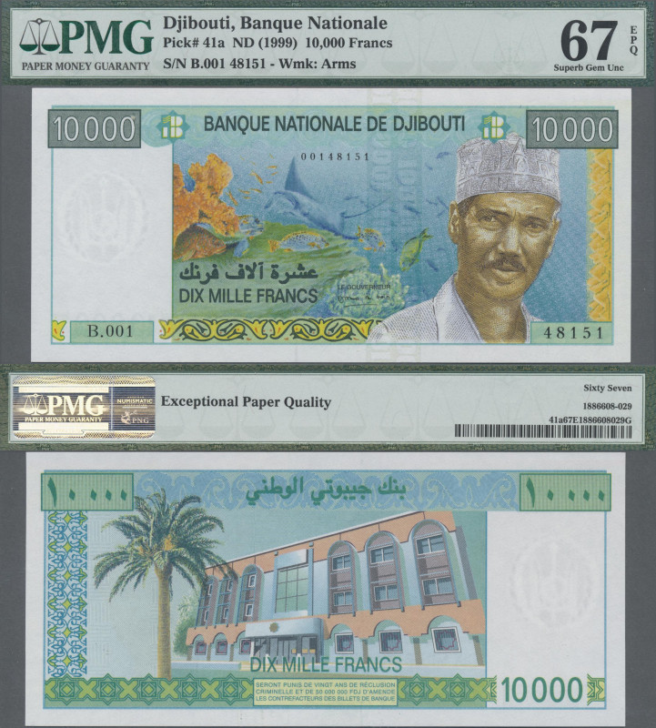 Djibouti: Banque Nationale de Djibouti 10.000 Francs ND(1999), P.41a, PMG graded...