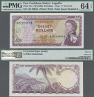 East Caribbean States: East Caribbean Currency Authority, letter ”U” = ANGUILLA, 20 Dollars ND(1965), P.15n, PMG graded 64 EPQ. Very Rare!
 [plus 7 %...