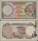 Egypt: National Bank of Egypt 50 Piastres (1952-60) SPECIMEN, P.29s, with black overprint and perforation ”Cancelled” in English, French, Greek and Ar...