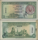 Egypt: National Bank of Egypt 50 Pounds (1952) SPECIMEN, P.33s, with black overprint and perforation ”Cancelled” in English, French, Greek and Arabian...