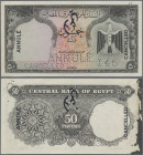 Egypt: National Bank of Egypt 50 Piastres (1961-66) SPECIMEN, P.36bs, with black overprint and perforation ”Cancelled” in English, French, Greek and A...