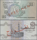 Egypt: National Bank of Egypt, 25 Piastres (1980-84) SPECIMEN, P.54s, with red overprint ”Specimen” in English and Arabian language, Arabic Specimen s...