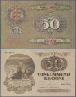 Estonia: 50 Krooni 1929 P. 65a with light folds, condition: XF+.
 [taxed under margin system]