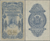 Finland: Finlands Bank 5 Markkaa 1897, P.2a with signatures: Wegelius / Ahlfors, great original shape with tiny dent at lower left and upper right, ot...