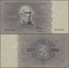 Finland: Finlands Bank 10.000 Markkaa 1955, P.95b with signatures: v. Fieandt / Leinonen and invereted watermark, still nice with strong paper, just s...