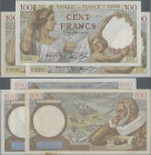France: Banque de France set with 3 banknotes 100 Francs 1941/42 ”Sully”, P.94 (Fay.26.60, 26.66, 26.69), Condition: VF to XF. (3 pcs.)
 [taxed under...