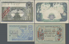 France: Lot with 3 vouchers ”Acier Ordinaire” for 1, 50 and 100 kg, issued by 'Commandes Allemandes' 1948/49, perforation 30942GV on the 100 kg vouche...