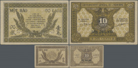 French Indochina: Gouvernement Général de l'Indochine, very nice set with 46 banknotes 10 Cents ND(1942), P.89a in XF to aUNC condition. Great lot! (4...