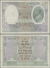 India: 100 Rupees 1930 P. 10b issued in BOMBAY, used with light vertical and horizontal folds in paper, one usual larger pinhole at left, no repairs, ...
