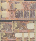 India: set of 5 miscut error notes of 10 Rupees 1996 P. 87c, 89c, all in condition: UNC. (5 pcs)
 [plus 19 % VAT]