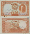 Iran: Bank Melli Iran, 20 Rials ND (1944), P.41s, Specimen with perforation ”Cancelled” and serial number 000000 in Persian numerals, not folded but w...