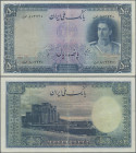 Iran: Bank Melli Iran 500 Rials ND (1944), Pick 45, obviously pressed but strong paper, otherwise some tears at left border and lower margin and some ...