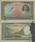 Iran: Bank Melli Iran, 1000 Rials ND (1944), P.46s, stamped and perforated ”Specimen” with serial number 000000 in Persian numerals, two cancellation ...