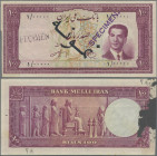 Iran: Bank Melli Iran, 100 Rials SH1330 (1951), P. 57s, Specimen with stamp and overprint ”Specimen” and serial number 000000 in Persian numerals, sta...