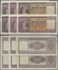 Italy: set of 6 notes 500 Lire 1947, 1961 P. 80a, b, all notes in similar condition, all pressed, all with folds, but all wit strongness in paper, nic...