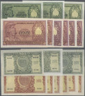 Italy: set of 10 pcs containing 3x 50 Lire 1951 P. 91 (pressed VF & XF) and 7x 100 Lire 1951 P. 92 (5x pressed XF, 2x not pressed XF+), all notes with...
