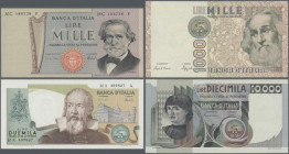 Italy: set of 27 notes containing 13x 1000 Lire P. 101, 1x 1000 Lire P. 109, 4x 2000 Lire P. 103, 3x 5000 Lire P. 105 and 6x 10.000 Lire P. 106, all n...