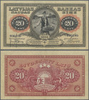 Latvia: 20 Latu 1924, P.15, one of the keynotes of this series in very nice condition with strong paper and bright colors, with a few folds and minor ...