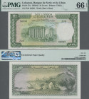 Lebanon: Banque de Syrie et du Liban 10 Livres 1961, P.57a, PMG graded 66 Gem Uncirculated EPQ. Very Rare in this great condition!
 [plus 19 % VAT]