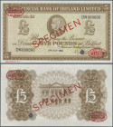 Northern Ireland: Provincial Bank of Ireland 5 Pounds 1963 TDLR Specimen, P.244s in UNC condition
 [plus 19 % VAT]