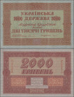 Ukraina: 2000 Hryven 1918, P.25 in VF+ to XF condition.
 [taxed under margin system]