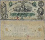 United States of America - Confederate States: Treasury of the Confederate States of America 50 Dollars 1861, P.5, professional restored with traces o...