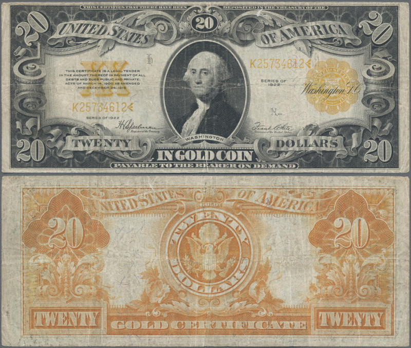 United States of America: United States Treasury 20 Dollars Gold Certificate ser...