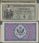 United States of America: Military Payment Certificates, series 481, ND(1951-54), 1st set with 10 banknotes, comprising 3x 5 Cents (P.M22, F- to F+), ...