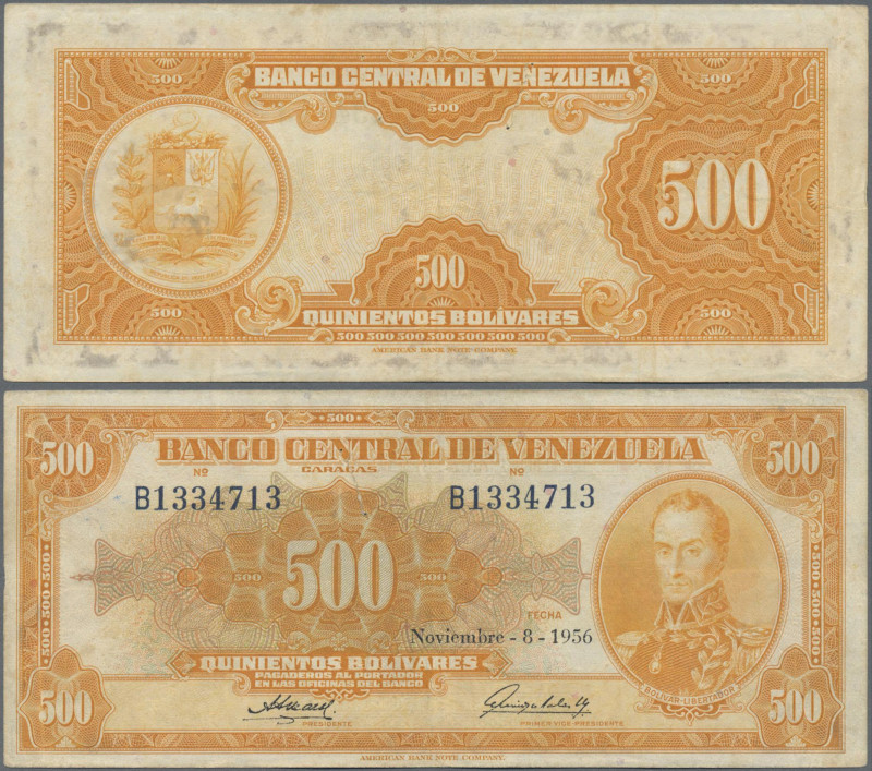 Venezuela: Banco Central de Venezuela – Caracas 500 Bolivares 1956, P.37b, still...