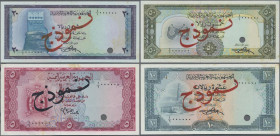 Yemen: Yemen Currency Board very nice lot with 8 Different SPECIMEN of the Arab Republic of Yemen comprising 1, 5 and 10 Rials Specimen ND(1964) serie...
