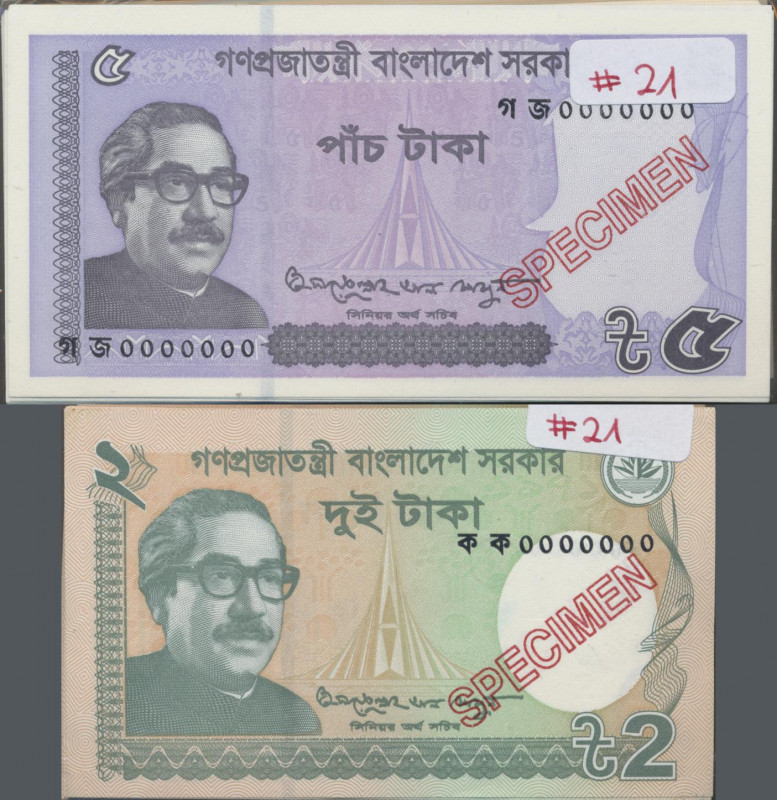 Bangladesh: People's Republic of Bangladesh two original bundles with 100 SPECIM...