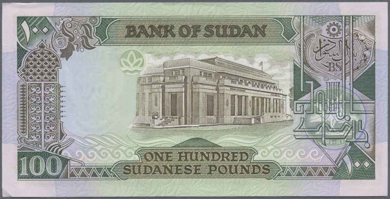 Sudan: 4 bundles 100 Pounds 1989, P.44b in UNC condition. (400 banknotes)
 [tax...