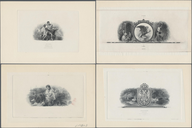 Alle Welt: Very interesting set with 5 engravings by the ABNC, produced for the ...