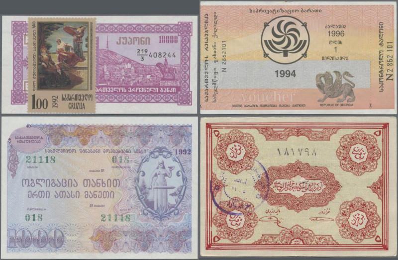 Alle Welt: Album with 76 banknotes with the state issues of ARMENIA, AZERBAIJAN,...