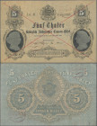 Deutschland - Altdeutsche Staaten: Königlich Sächsisches Cassen-Billet 5 Thaler 1867, Grabowski 463 (PiRi A397), Lit. B., KN N°0038061, entwertet und ...