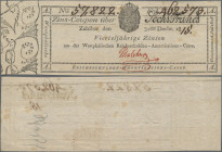 Deutschland - Altdeutsche Staaten: Westphalen, Königreich – Westphälische Reichsschulden-Amortisations-Casse, 6 Francs Zinskupon 1819, Grabowski 672 (...