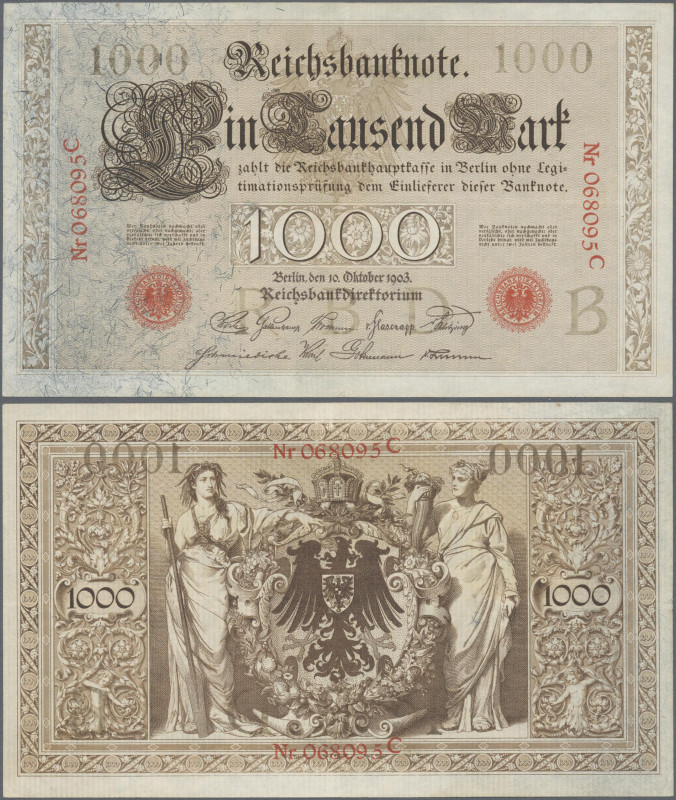 Deutschland - Deutsches Reich bis 1945: Reichsbanknote 1000 Mark vom 10. Oktober...