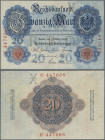Deutschland - Deutsches Reich bis 1945: Lot mit 14 Banknoten 20 Mark 1906 – 1914, dabei 2x 20 Mark 1906 (Ro.24a,b, aUNC, VF+), 2x 20 Mark 1907 (Ro.28,...