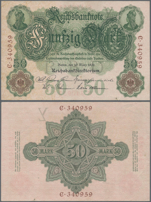 Deutschland - Deutsches Reich bis 1945: Lot mit 6 Banknoten 50 Mark 1906 – 1910,...