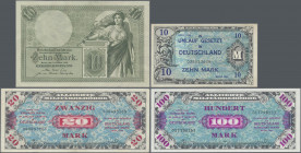 Deutschland - Deutsches Reich bis 1945: 10 Mark 1906, Ro.27a (UNC) und 10 Mark 1906, Ro.27b (XF+/aUNC). (2 Stück) ÷ Pair of the 10 Mark 1906, P.9a in ...