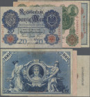 Deutschland - Deutsches Reich bis 1945: Kleines Lot mit 3 Banknoten der Serie 1908, dabei 20 Mark (Ro.31, aUNC), 50 Mark (Ro.32, F+) und 100 Mark mit ...