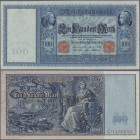 Deutschland - Deutsches Reich bis 1945: Lot mit 4 Banknoten 100 Mark 1908 – 1910, dabei 100 Mark 1908 (Ro.35, aUNC), 100 Mark 1910 (Ro.43aUNC) und 2x ...