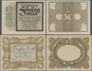 Deutschland - Deutsches Reich bis 1945: Lot mit 15 Banknoten 50 Mark 1918 (Trauerschein und Eierschein), dabei 3x Ro.56a,b (VF+, aUNC, UNC), 6x Ro.56c...