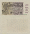Deutschland - Deutsches Reich bis 1945: 500 Millionen Mark vom 1. September 1923, Wz. Hakensterne, Fz. CD-35 und 8-stelliger, grüner KN 00135850, Ro.1...