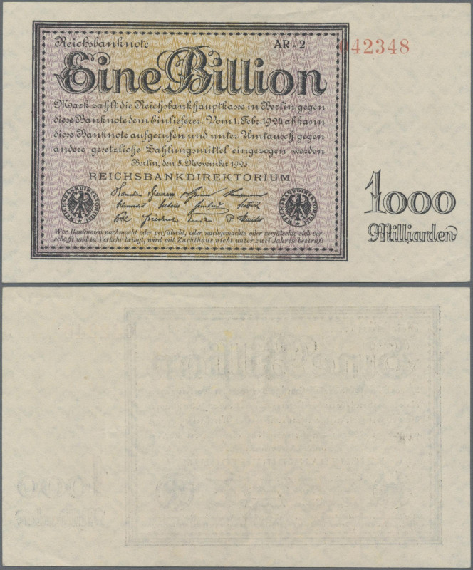 Deutschland - Deutsches Reich bis 1945: 1 Billion Mark vom 5. November 1923, KN ...