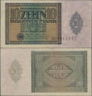 Deutschland - Deutsches Reich bis 1945: 10 Billionen Mark vom 01. Februar 1924, Ro.134, leicht gebraucht mit einigen Knicken und kleinen Flecken, Erha...