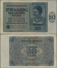 Deutschland - Deutsches Reich bis 1945: 20 Billionen Mark vom 05. Februar 1924, Ro.135, einige senkrechte Falten, leicht getöntes Papier und kleinere ...