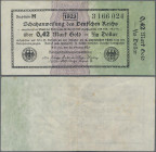 Deutschland - Deutsches Reich bis 1945: Zwischenschein der Schatzanweisungen des Deutschen Reichs zu 0,42 Mark Gold = 1/10 Dollar 1923, Ro.142b, mehre...